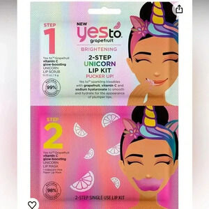 🛑MUST BUNDLE🛑 Yes To Grapefruit NEW Vitamin C 2-Step Unicorn Lip Kit